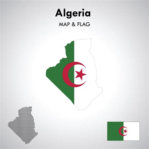 Algeria Map And Flag Design Free Vector File Vector Art At