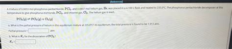 Solved A Mixture Of Mol Phosphorus Pentachloride Chegg