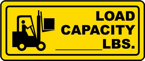 Forklift Load Capacity Label E5137 By