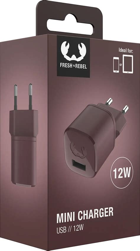 Fresh N Rebel Chargeur Secteur Mini W Usb A Deep Mauve Wc Dm