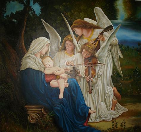 A Canção dos Anjos Óleo sobre tela Arte de anjo Imagens católicas