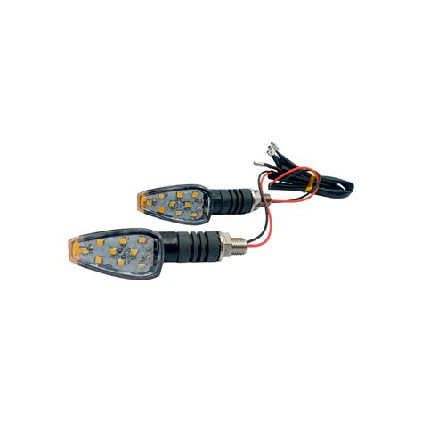 Direccional Led Negro Brillante Amarillo Universal Motos Premium