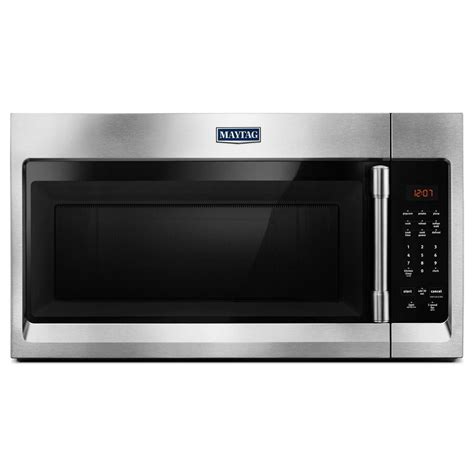 Maytag 30 In W 1 7 Cu Ft Over The Range Microwave Hood In Fingerprint Resistant Stainless