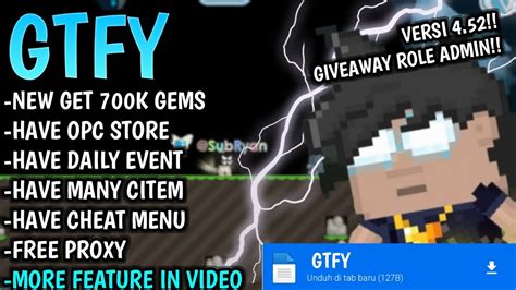 BISA BUY GTFY GIVEAWAY ROLE ADMIN GPS TERBARU 2024 GROWTOPIA