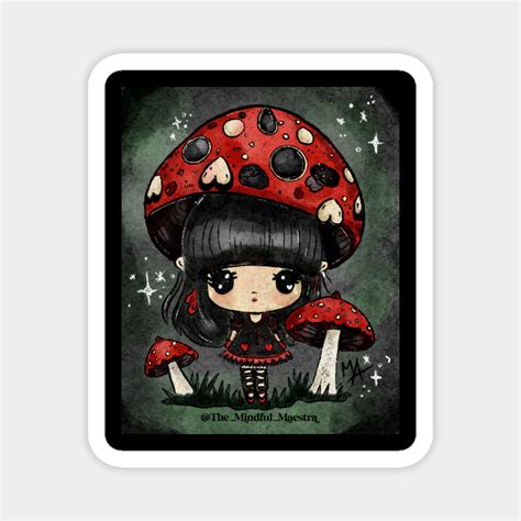 Chibi Goth Mushroom Girl Design Available Without Background