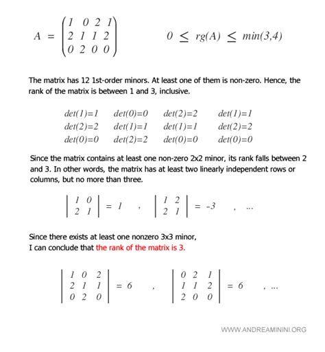 Understanding The Rank Of Matrices Andrea Minini