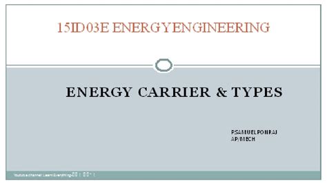 Energy Carriers And Types Explained In Tamil Energy Engineering