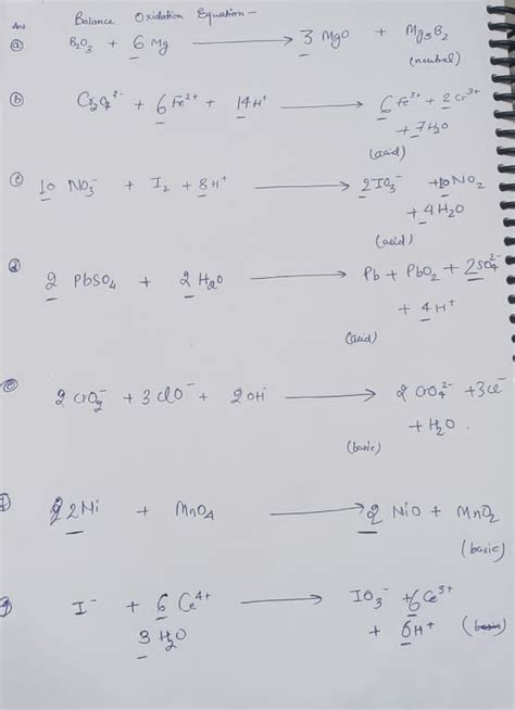 Solved Balance The Following Equations Using The Oxidation Number Course Hero