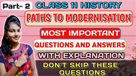 Paths To Modernisation Important Questions Answers Class 11 History