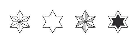 Stars Six Pointed Star Stars Drawn By Hand With Different Textures