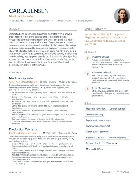 Successful Machine Operator Resume Examples And Writing Tips For