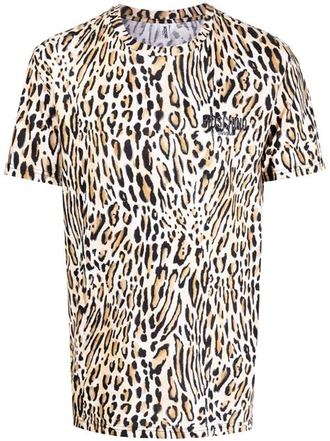 Moschino Leopard Print Short Sleeved T Shirt Farfetch