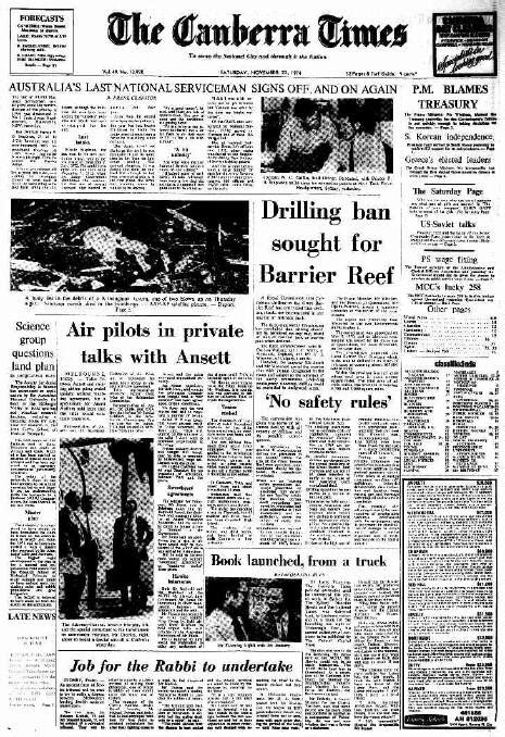 Times Past November 23 1974 The Canberra Times Canberra Act