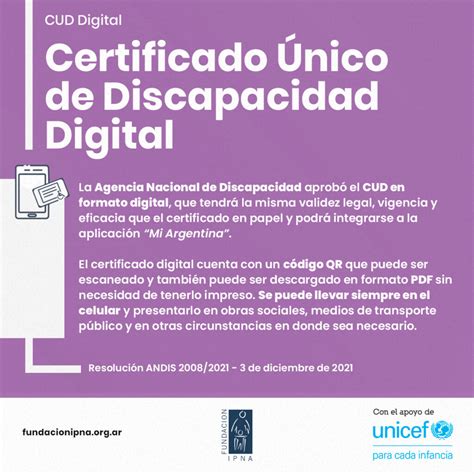 Certificado Único de Discapacidad Digital Fundación IPNA