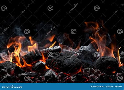 Coal Embers Still With Flames Ready To Prepare A Barbecue Ai Generated