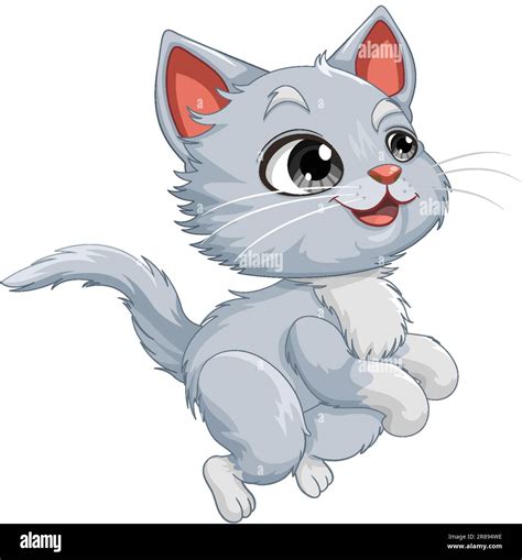 Cute Cat in Jumping Pose Vector illustration Stock Vector Image & Art ...