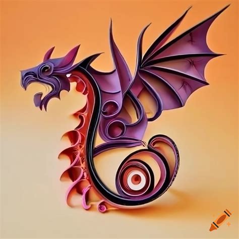 Quilling Art Of A Dragon With Horns On Craiyon