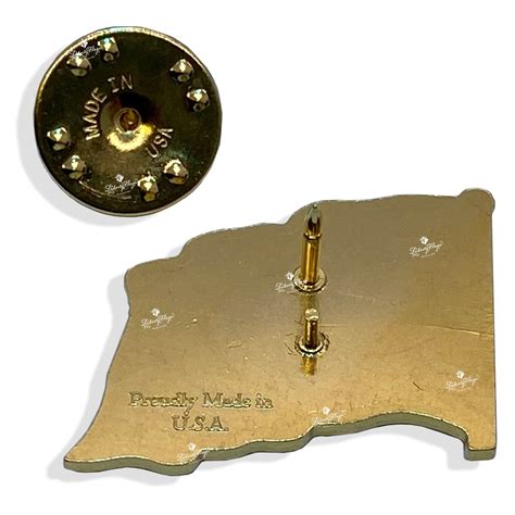 American Flag Lapel Pins Gold Waving