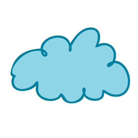 A Small Blue Cloud With A Stroke Vector Illustration In Hand Drawn