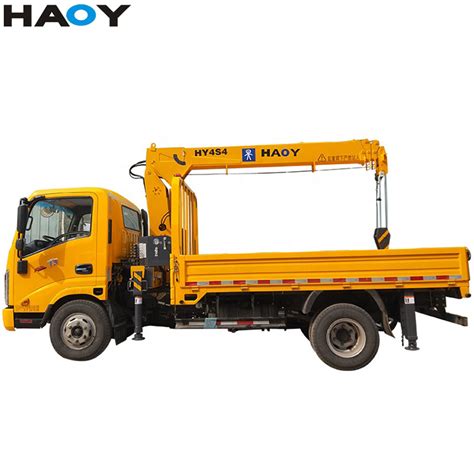 4 Ton Straight Boom Truck Mounted Heavy Duty Hydraulic Electric Pickup