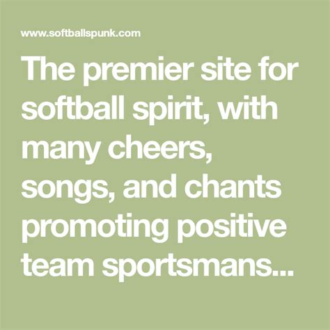 The Premier Site For Softball Spirit With Many Cheers Songs And