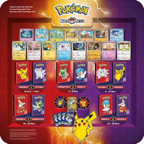 Mcdonalds Spore Launching Pokémon Match Battle Happy Meal Tcg Set On