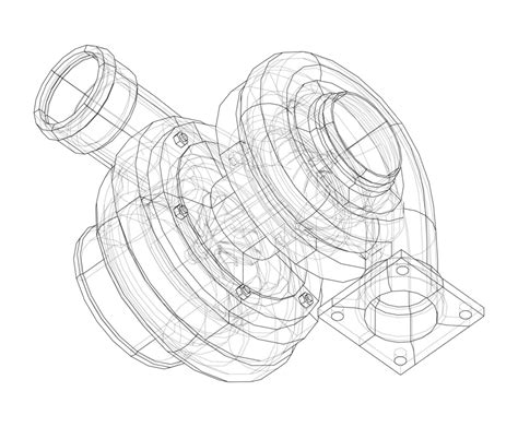 Autom Vil Turbocompresor Concepto Contorno Vector Turbocompresor