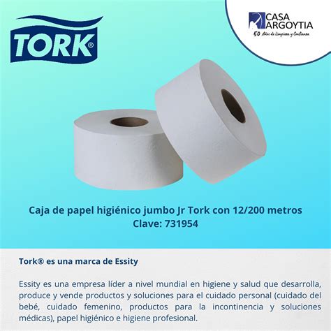 Caja de papel higiénico jumbo Jr Tork con 12 200 metros Casa Argoytia