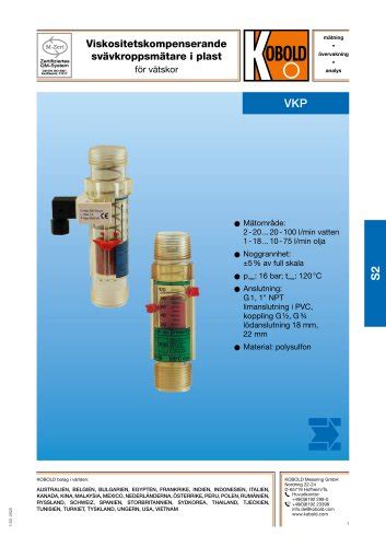 Tutti I Cataloghi E Le Schede Tecniche KOBOLD INSTRUMENTATION