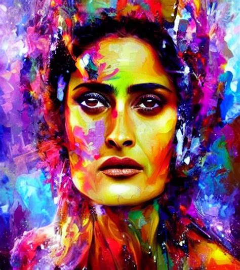 Beautiful Painting Of Salma Hayek By Dariusz Zawadski Stable