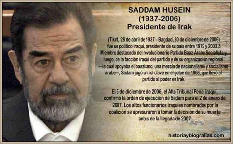 Biografia De Saddam Husein Vida Y Gobierno Del Lider De Irak