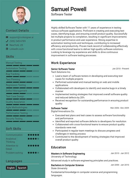 12 Software Tester CV Examples For 2024 Best Writing Guide CVDesigner Ai