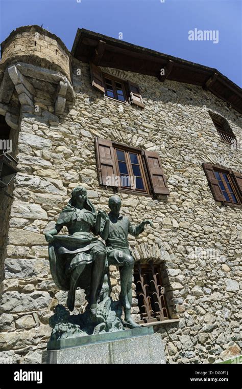 Andorra Capital City Andorra La Vella Adminsitrative Buildings Statue Representing Youth Of