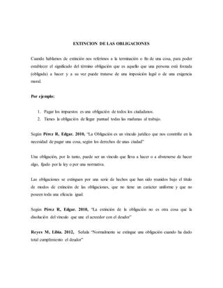 Extinción de Las Obligaciones PDF