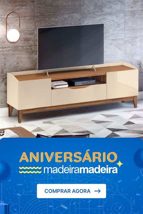 Rack para TV até 60 Polegadas 2 Portas 1 Gaveta 180cm Ravena Versátile