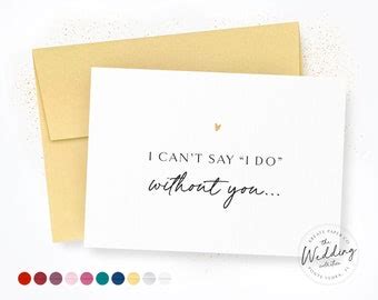 Will You Be My Bridesmaid Printable Bridesmaid Proposal Card I Can T