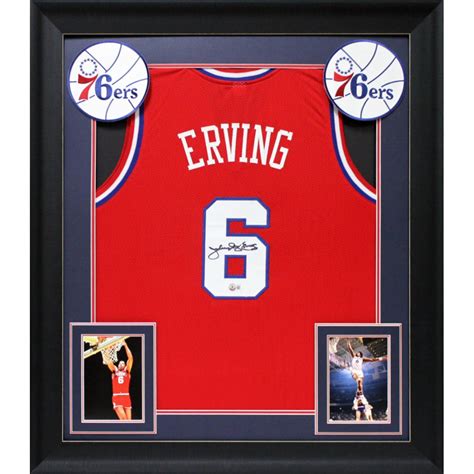 Julius Dr J Erving Signed Custom Framed Jersey Display Beckett