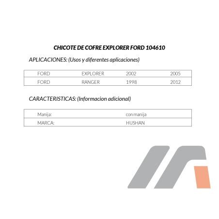 CHICOTE DE COFRE EXPLORER FORD 104610