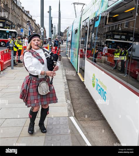 Edinburgh Scotland Uk June Trams To Newhaven After