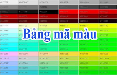 Bảng mã màu HTML CSS RGB CMYK chuẩn dành cho dân thiết kế