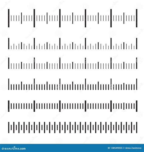 Grupo Do Vetor De Réguas Métricas No Estilo Liso Escalas De Medição Mackup Para Réguas Os