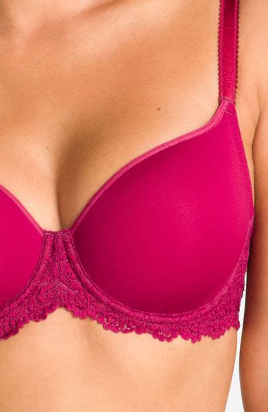 Wacoal Embrace Lace Underwire Molded Cup Bra In Pink Beet Red Lyst