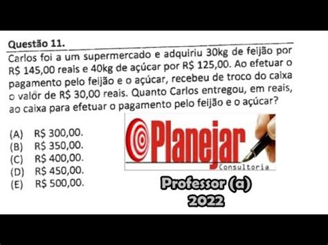 Operações básicas da matemática questões de concurso Planejar