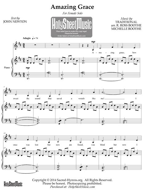 Solo Amazing Grace Violin Sheet Music Amazing Grace Sheet Music For