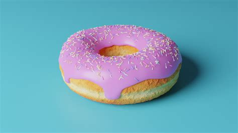 Artstation Pink Iced Donut Game Assets