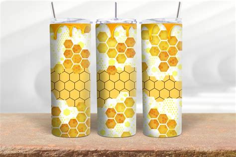 Honey Bee Template Tumbler Design Wrap Digital Download