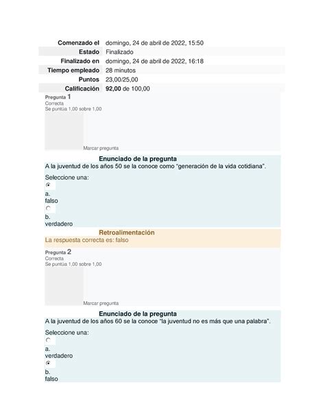 Examen Final Const Ciudadania Comenzado El Domingo De Abril De