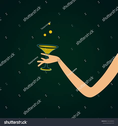 Womans Hand Holding Glass White Wine Stock Vector Royalty Free