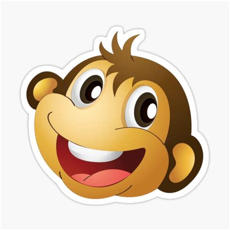 "Cute Smiling Monkey Head Emoji" Sticker by PrintPress | Redbubble