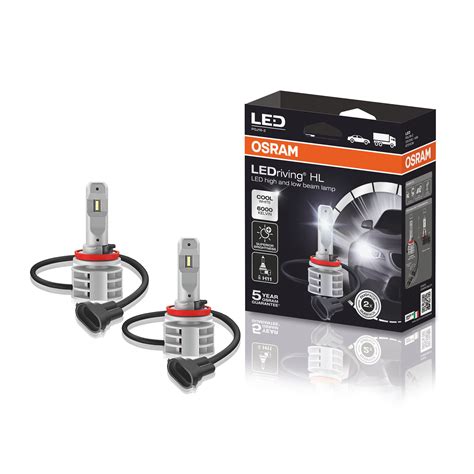 OSRAM LEDriving HL Gen 2 H11 LED 6000K Cool White Headlight Bulb Kit ...
